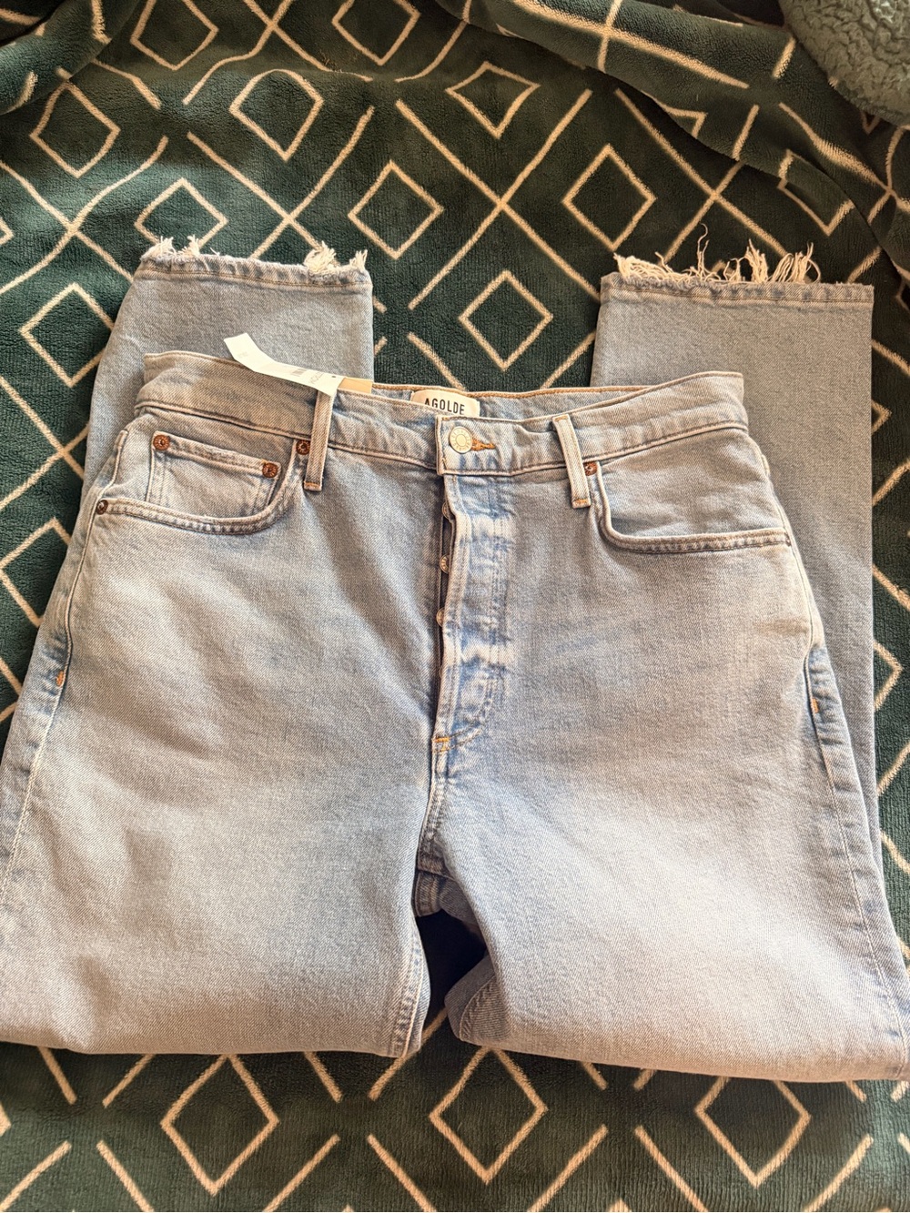 NWT Agolde Riley Crop High Rise Straight jeans - Picture 2 of 4